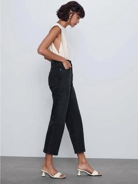 ZARA Z1975 Super High Rise Vintage Slim Fit Jeans NWT Size 32 - Black